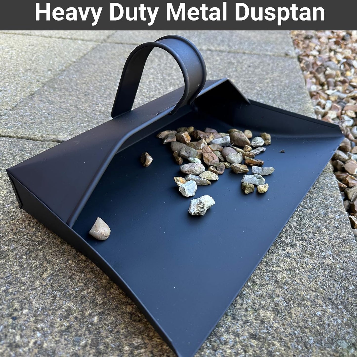 Castledale Large Traditional Metal Dustpan Hooded Design With Handle 12 Inch / 310Mm Wide