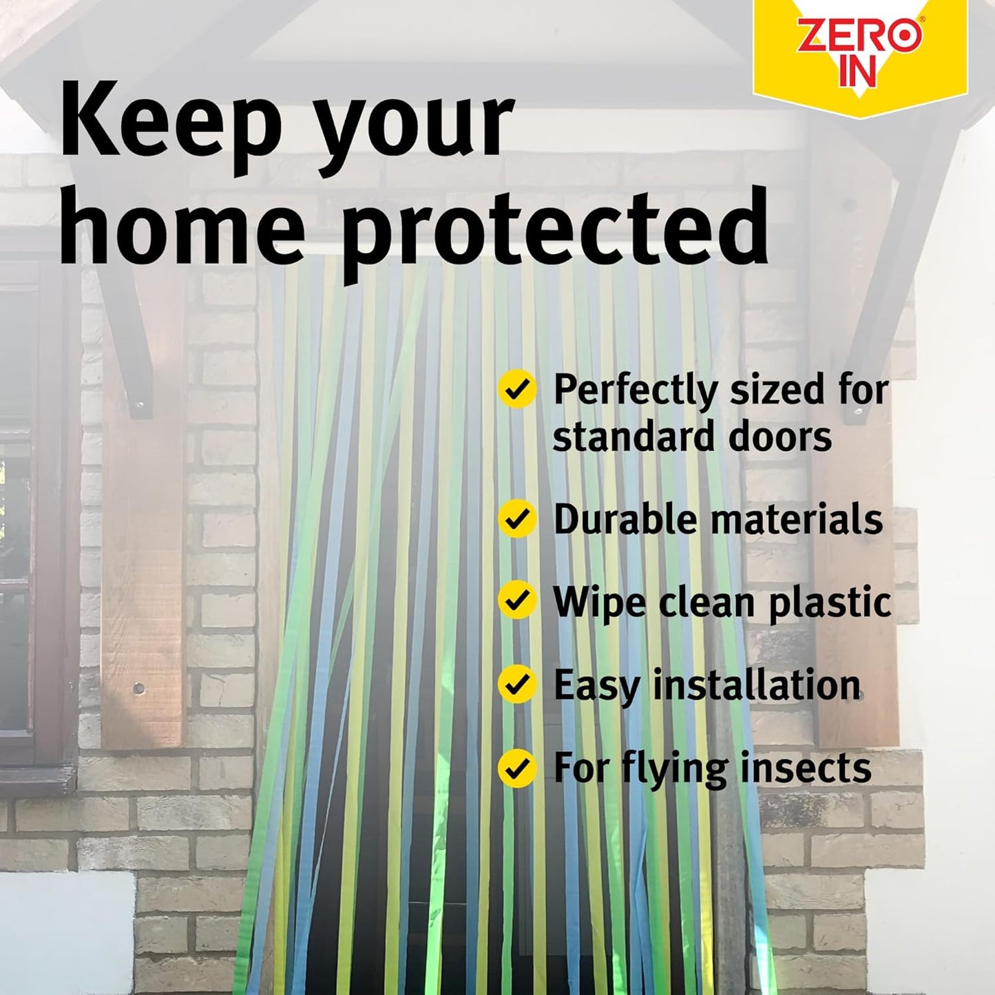 Coloured PVC Strip Blind Fly Door Curtain Indoor Flying Insect Screen 90cm x 2m