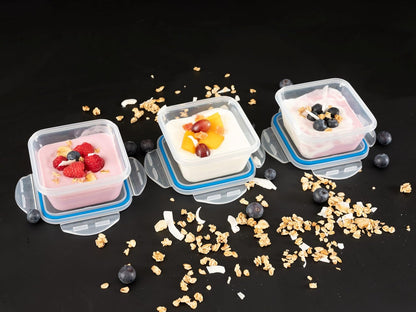 Addis Clip Tight Food Storage Containers 300 Ml Square Pack Of 3 Clear