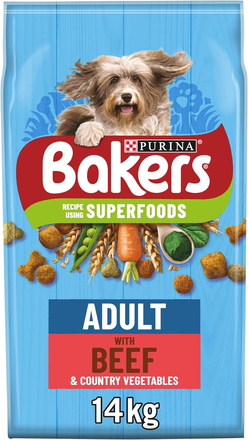 Bakers Adult Beef Dry Dog Food 14kg