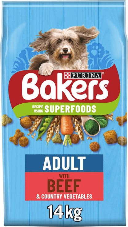 Bakers Adult Beef Dry Dog Food 14kg
