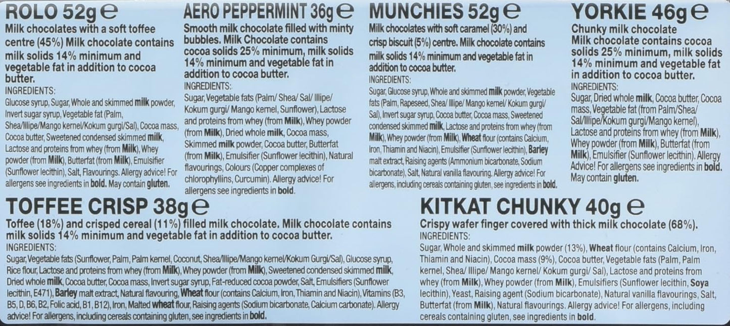 Nestle Variety Chocolate Bar Pack 5's