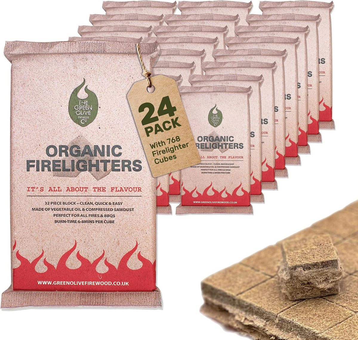 Olive Organic Firelighters 32Pk