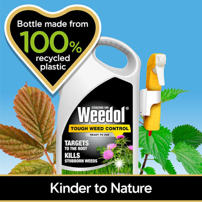 Weedol Tough Weed Control Sprayer | 3 Litre | Ready to Use | Kills and Prevents Regrowth