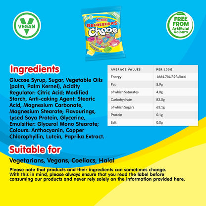 Swizzels Refreshers Choos 150g | Multi Pack Bundle 24 x 150g Packets | Retro refresher Choo