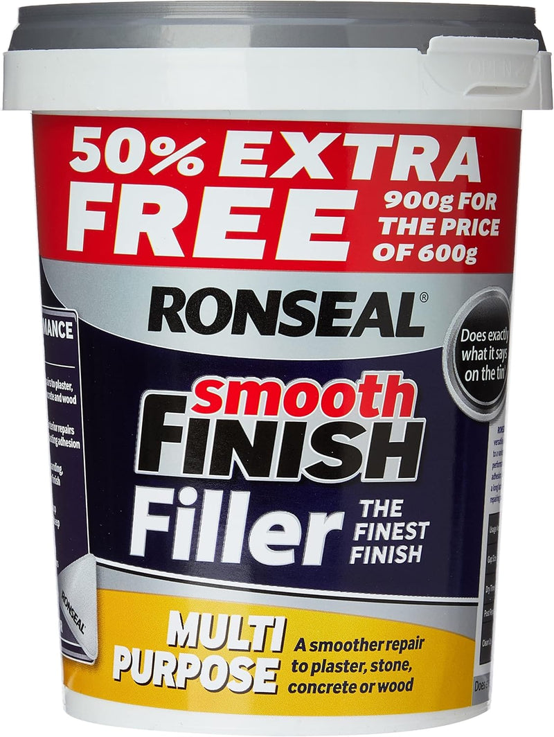 Ronseal 6886271-Hhw Smooth Finish Filler Multi-Purpose Ready Mixed 900G, White