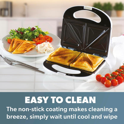 Daewoo Essentials 2 Slice Sandwich Toaster | Deep Fill | Easy Clean | White