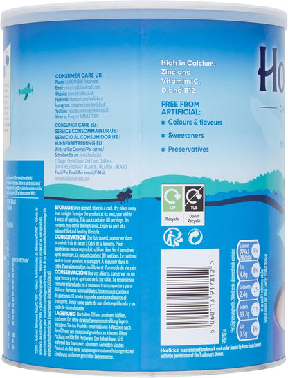 Horlicks Original Malt Drink 4kg | Traditional Malted Hot Drink | Suitable for Vegetarians | 2 x 2kg Tubs