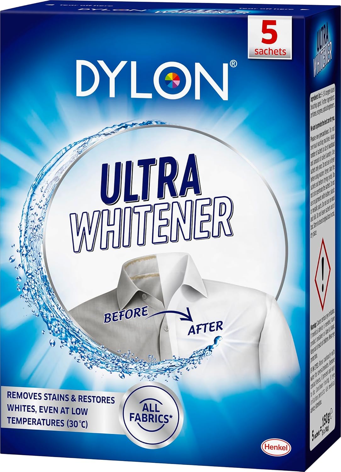 Dylon Ultra Whitener, Whitens And Revives White Laundry, Pack Of 5 Sachets