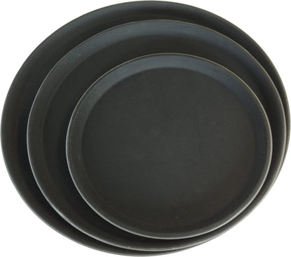 Round Bar tray -  14'' Black Non Slip Round Serving Drinks Trays