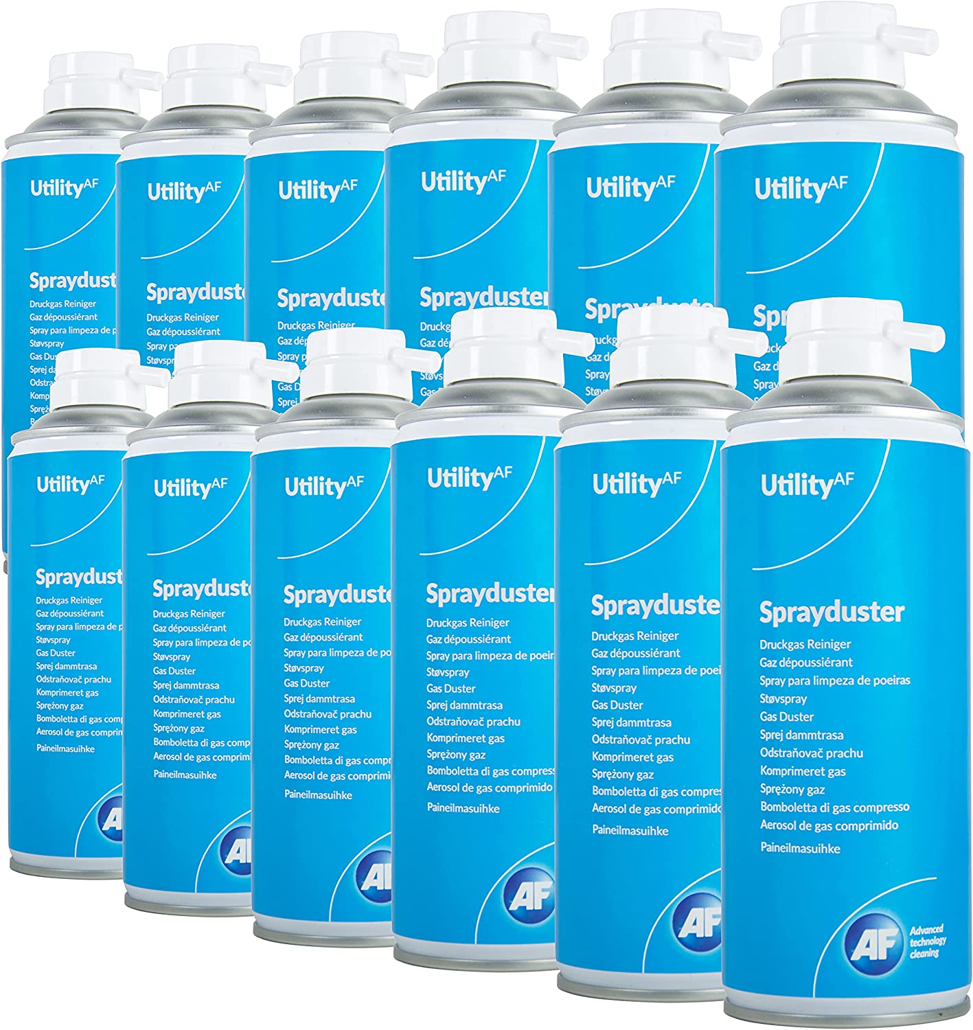 AF Utility Sprayduster / Air Duster Compressed Gas Can, HFC Free, Non-Invertible Removal of Dus