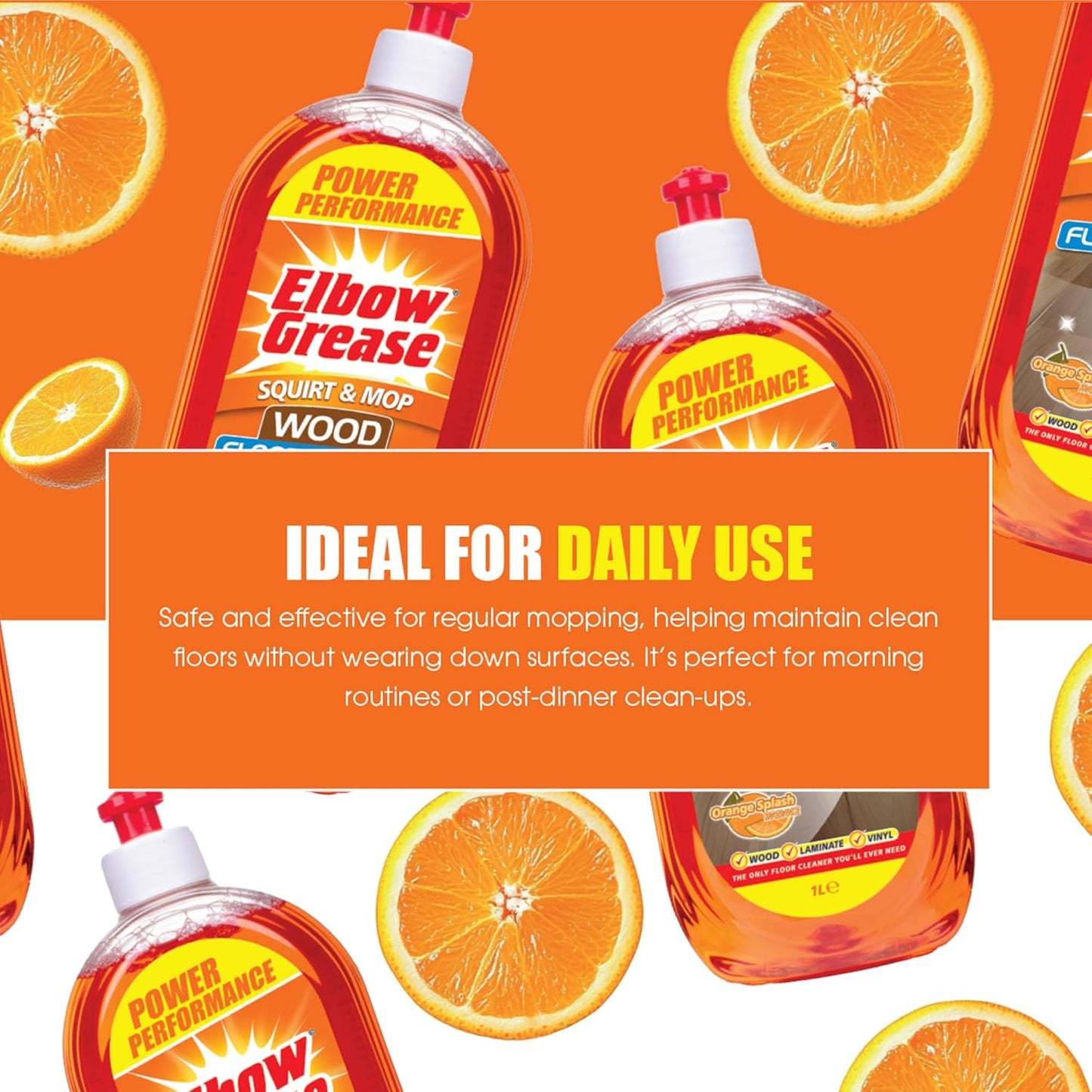 Elbow Grease Squirt & Mop Floor Cleaner | Orange | 1 x 1L