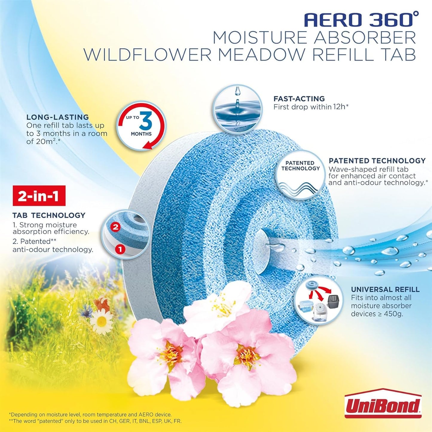 Unibond Aero 360 Flower Meadows Tablets Pack 2's