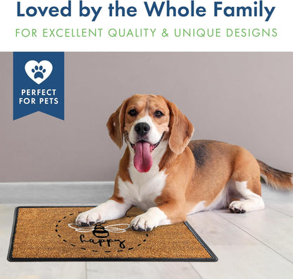 Bee Happy 40 x 60cm Door Mat | Made from Recycled Materials | Anti-slip Door Mat