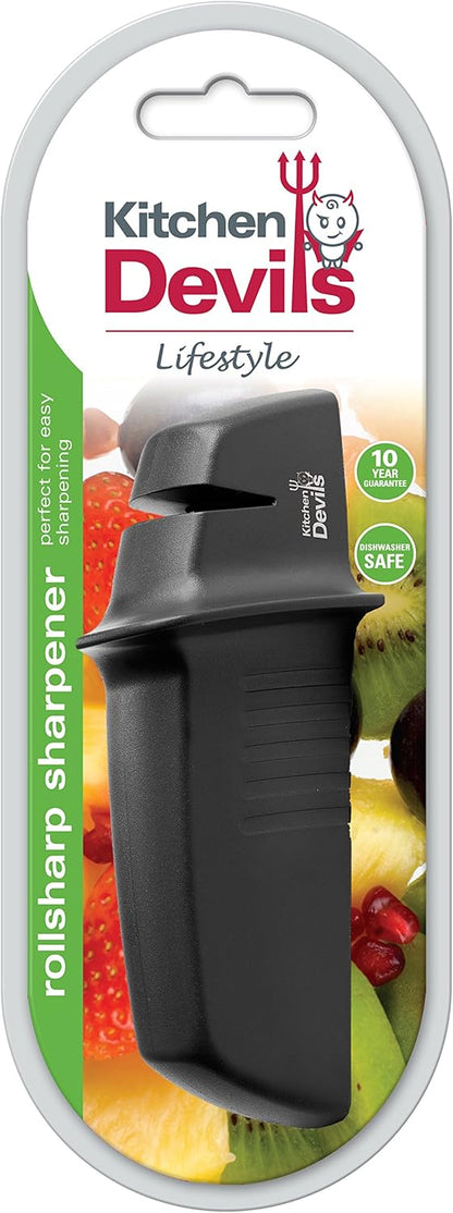 Kitchen Devils Lifestyle Rollsharp Sharpener | A Fiskers Product | Black.