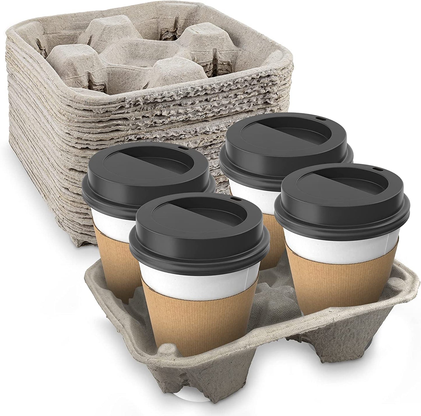 Belgravia  Moulded Pulp 4 Cup Carrier x 180s {Biodegradable & Recyclable}