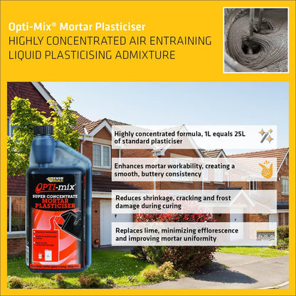 Everbuild Opti-Mix Super Concentrated Mortar Plasticiser | High-Strength | 1 Litre