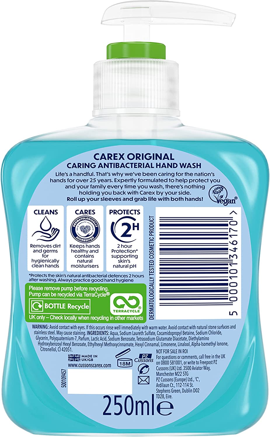 Carex Original Antibacterial Liquid Hand Wash 3x250ml