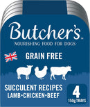 Butcher's Grain Free Succulent Recipes Wet Dog Food Trays Variety Pack 4 x 150g