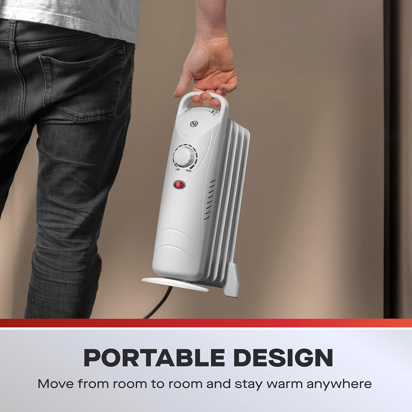 Daewoo Oil Filled Mini Radiator | 650w | White | 5 Fin