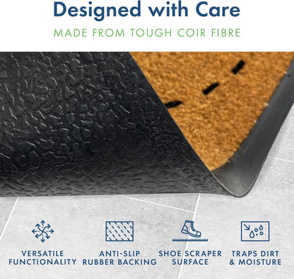 Bee Happy 40 x 60cm Door Mat | Made from Recycled Materials | Anti-slip Door Mat