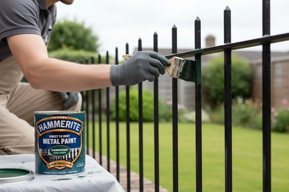 Hammerite  Direct To Rust Metal Paint | Hammered Dark Green Finish 250ml