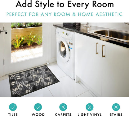 Scrape Sorb Premium Doormat | Diamond Grey | 45 x 75cm | Durable Nylon Pile