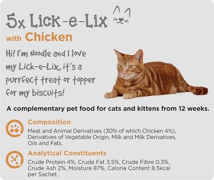 Webbox Lick-e-Lix Chicken 5 x 15g Sachets {10 Boxes}