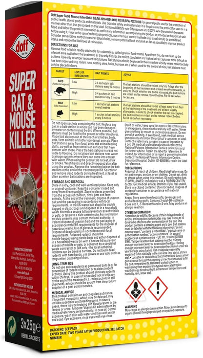 Doff Super Rat and Mouse Killer Bait | 3 x 25g