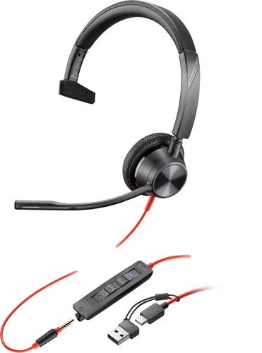 Poly Blackwire 3315 Monaural MS USB-C/A +3.5mm Headset 8X218AA