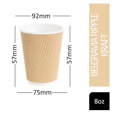 Belgravia 25cl/8oz Kraft Ripple Cup 500's