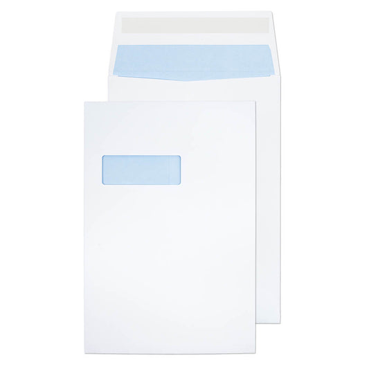 ValueX Pocket Gusset Envelope C4 Peel and Seal Window 25mm Gusset 140gsm White (Pack 125) - 9001