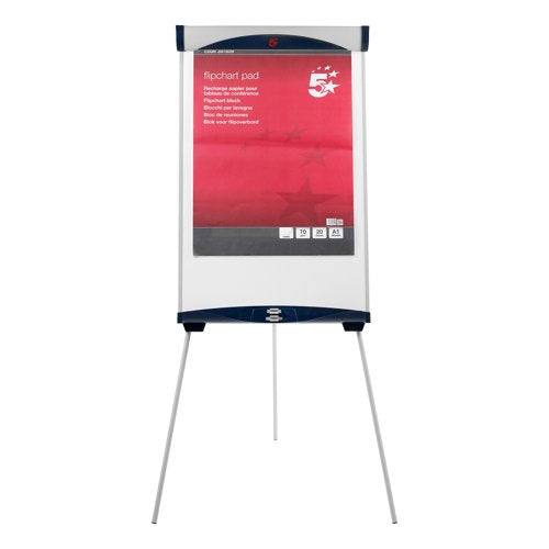 5 Star Drywipe Magnetic Easel with Pen Tray and Extension Arms A1/Euro Grey 915048