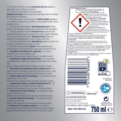 Cif Pro Formula Original Cream Cleanser 750ml | 3 Pack Bundle