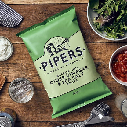Pipers Gluten-Free Cider Vinegar & Sea Salt Crisps Multi-Pack | 24 x 40g.