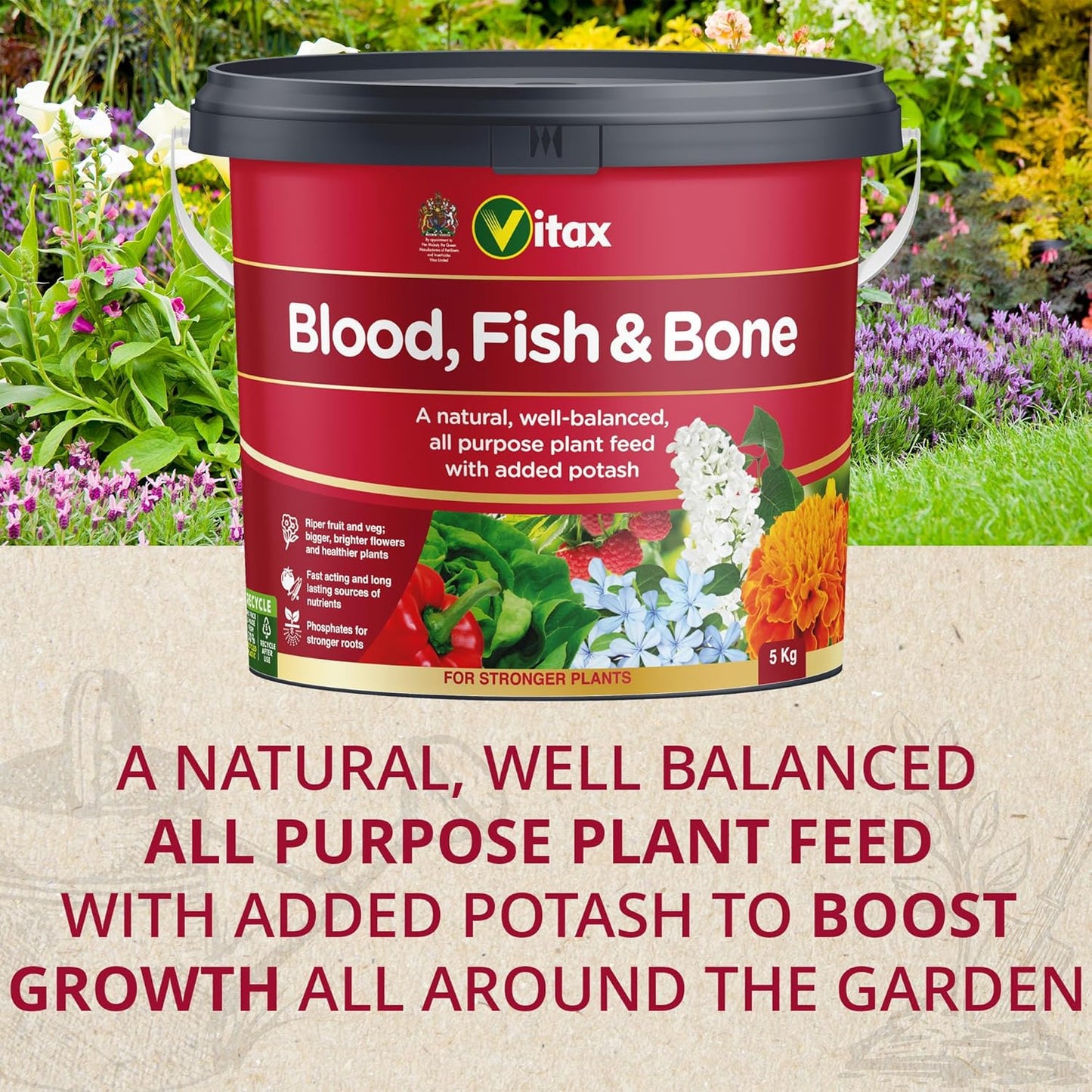 Vitax Blood Fish & Bone Fertiliser 5kg Tubs