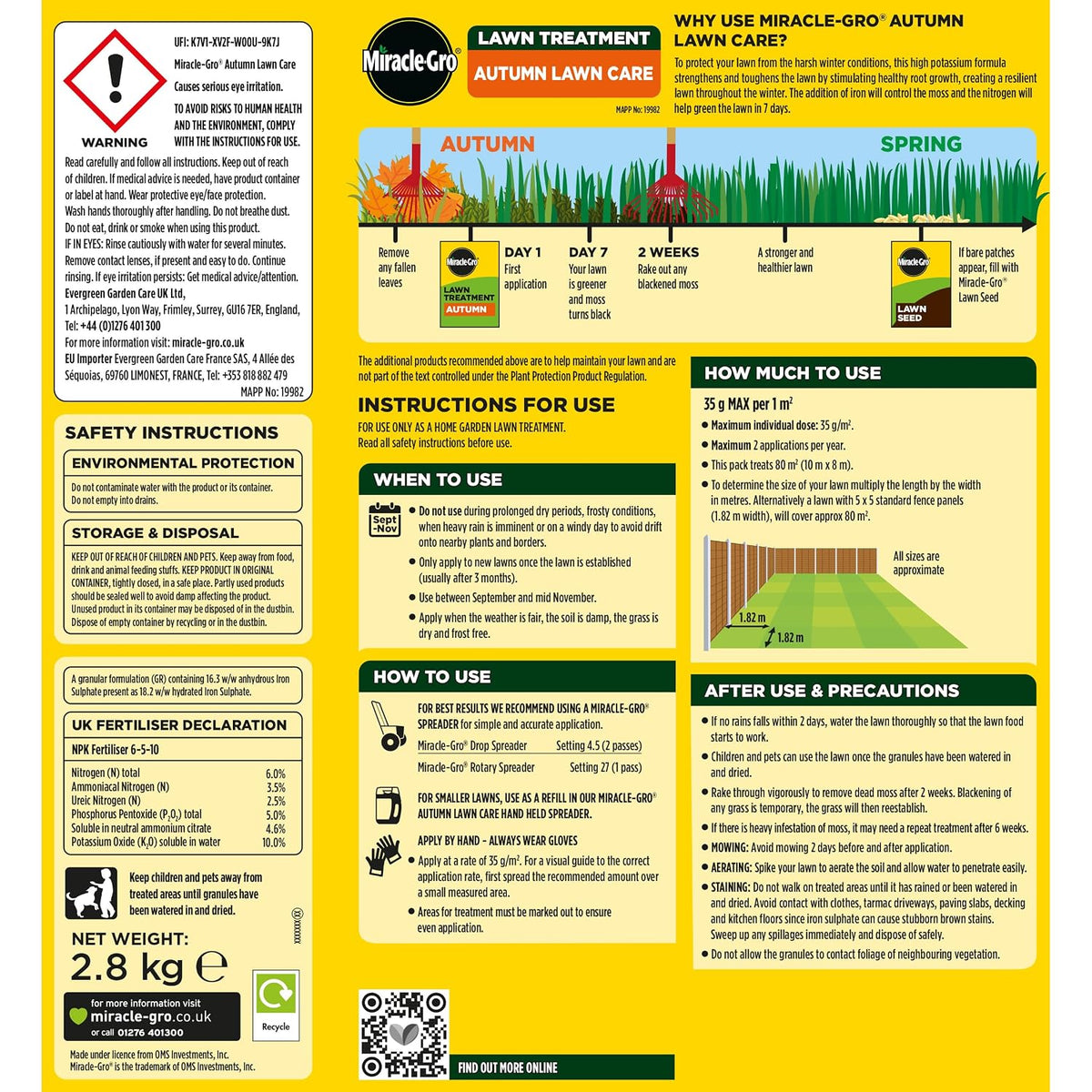 Miracle-Gro® 4-in-1 Autumn Lawn Care, 80m2