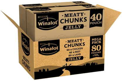 Winalot Perfect Portions Wet Dog Food Meaty Chunks in Jelly 80 x 100g