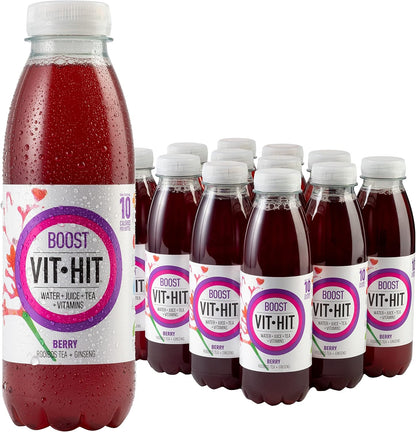VIT HIT Boost, Berry Rooibos & Ginsing 12 x 500ml