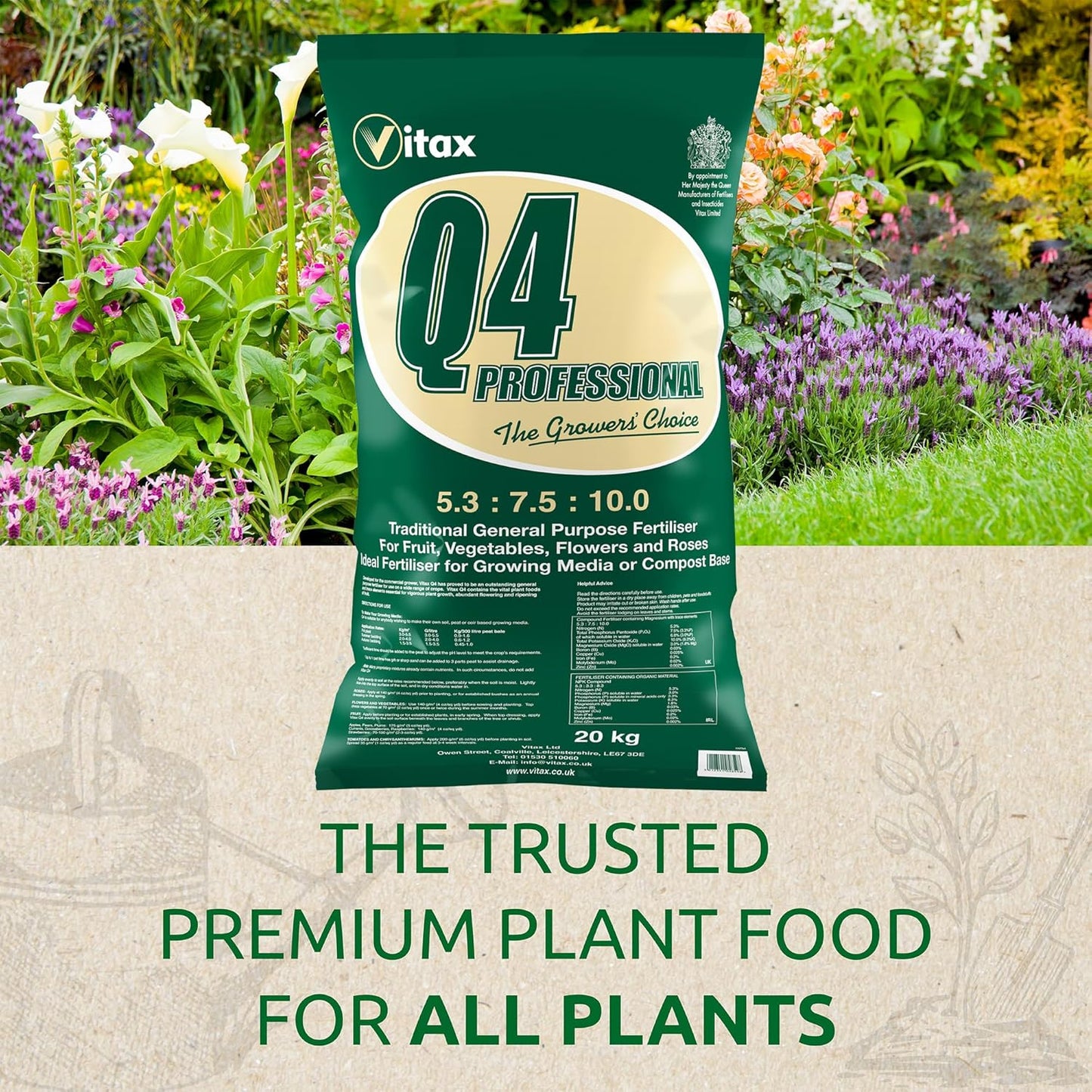 Vitax Q4 Fertiliser For Professional Gardeners 20Kg