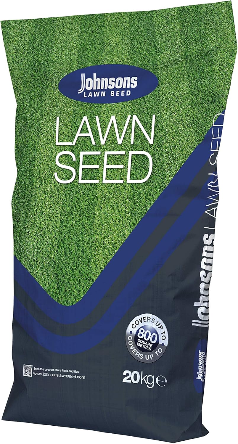 Johnsons Lawn Seed With Rye 20kg Grass | Covers upto 80m2 | Tough Grass