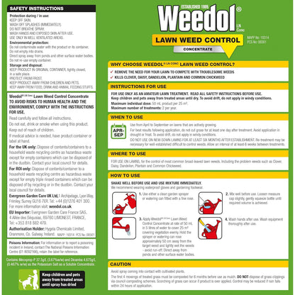 Weedol Lawn Weedkiller |  Concentrated 500ml | Kills Weeds Not Lawns
