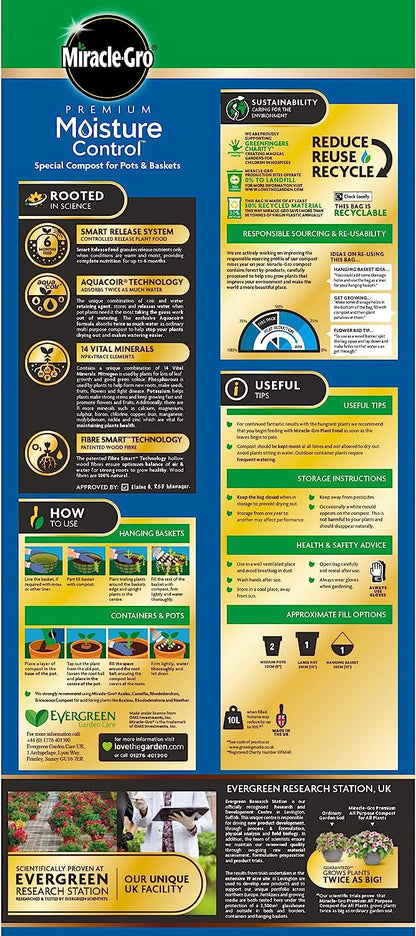 Miracle Gro Premium Moisture Control Potting Compost 10L