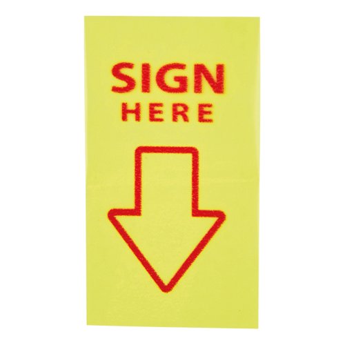 5 Star Sign Here Index Flags Tab with Red Arrow 46x25mm (Pack of 500) 935436
