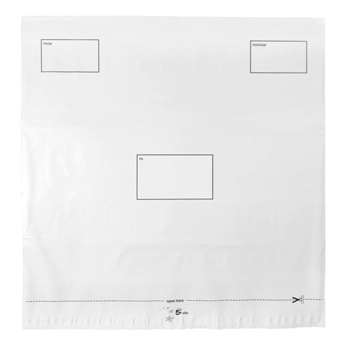 5 Star DX Waterproof Bags Self Seal White 470x430mm 50mm Flap (Pack of 100) 938527