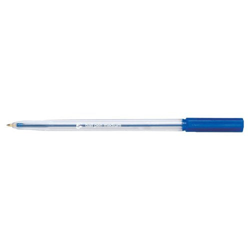 5 Star Ball Pen Medium 1mm Tip 0.7mm Line Clear Barrel Blue (Pack of 20) 938651