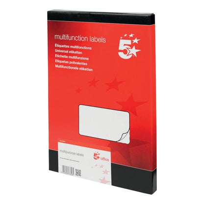 5 Star Multipurpose Labels Laser Copier Inkjet 99x93mm White (Pack of 600) 940437