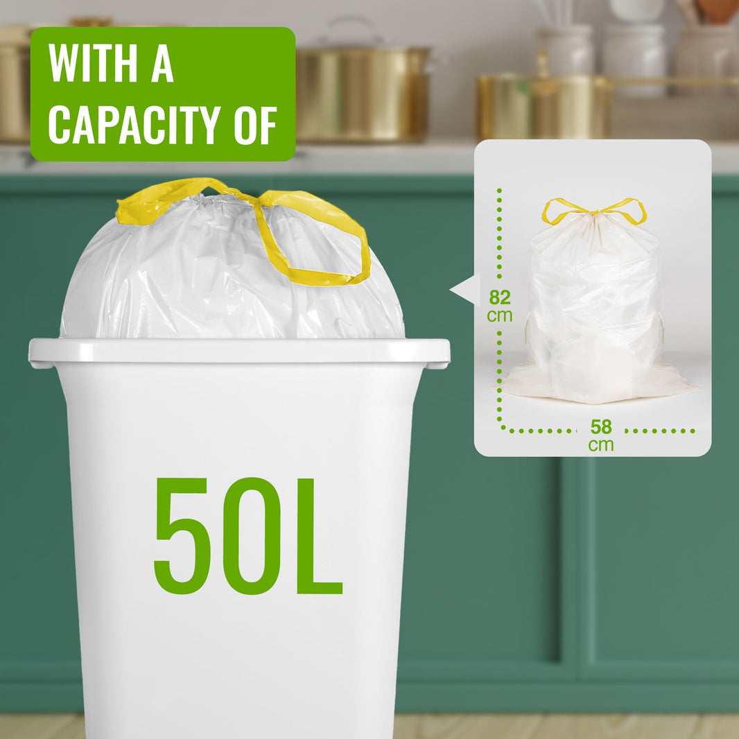Ecobag Swing Bin Liners Vanilla 50 Litre Pack 15's
