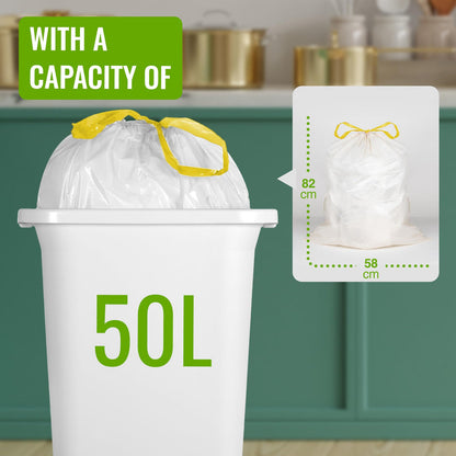 Ecobag Swing Bin Liners Vanilla 50 Litre Pack 15's