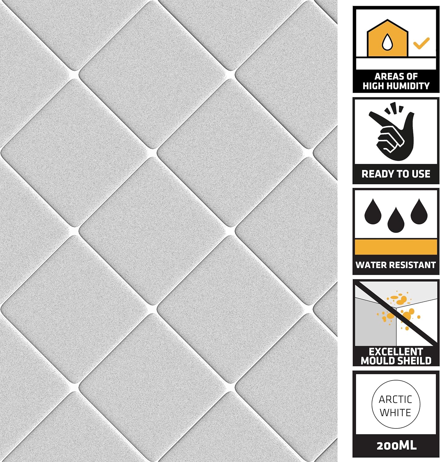 Everbuild Forever White Grout Reviver with Mould Shield, Arctic White, 200 ml